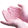 Guantes de nitrilo sin polvo de color rosa médico